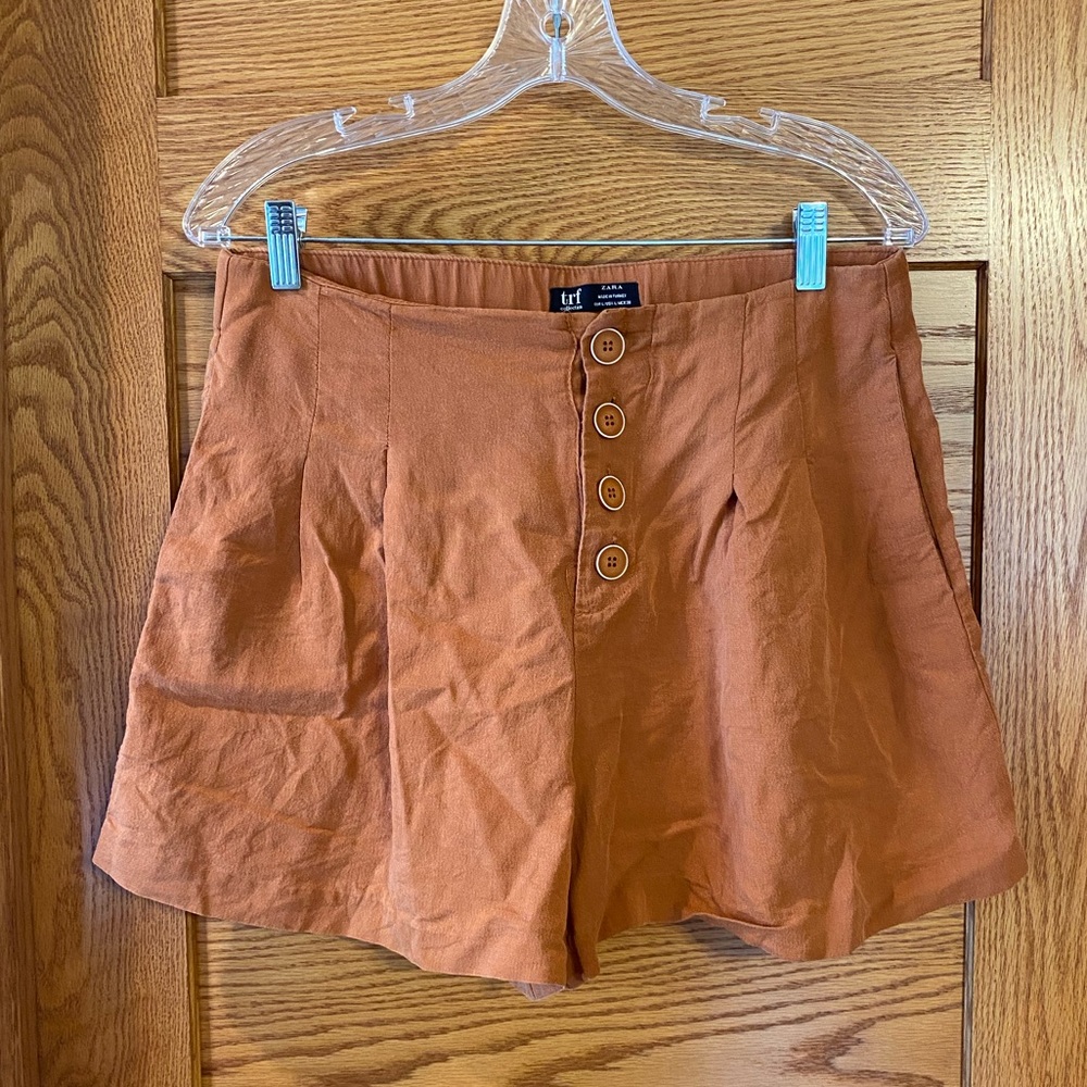 Zara Button Fly Loose Shorts